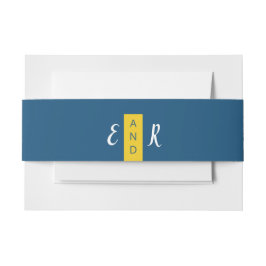 Modernes, zeitgenössisches blauer und gelber Hochz Einladungsbanderole