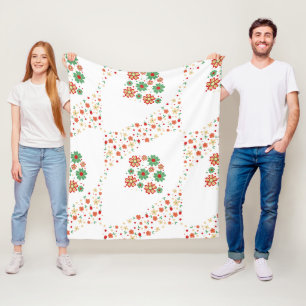 Modernes, zeitgenössisches Blumenmuster Fleecedecke