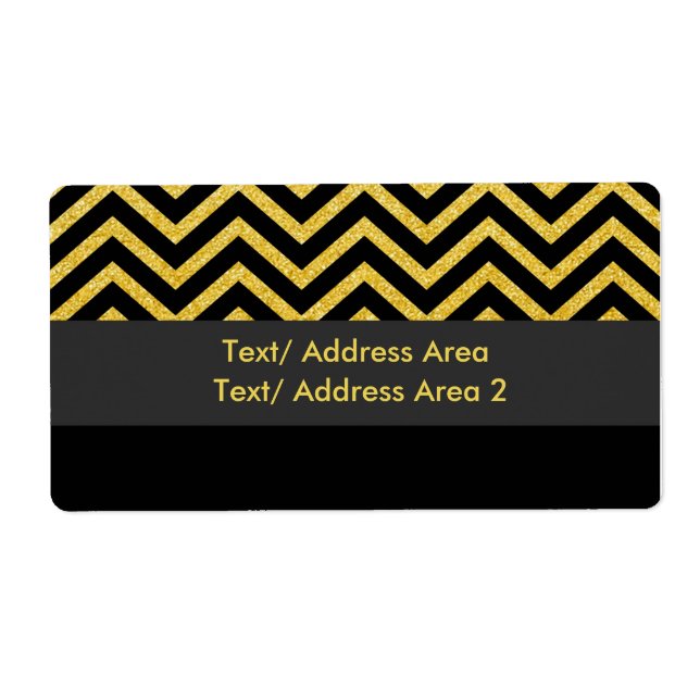 Modernes, Zickzack Black & Gold Versandpaket (Vorne)