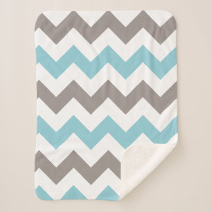 Modernes Zickzack blaugraues Muster Sherpadecke