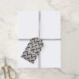 Modernes Zickzack geometrisches Monogramm Geschenkanhänger