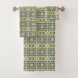 modernes Zickzack geometrisches Muster Badhandtuch Set