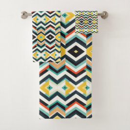 modernes Zickzack geometrisches Muster Badhandtuch Set