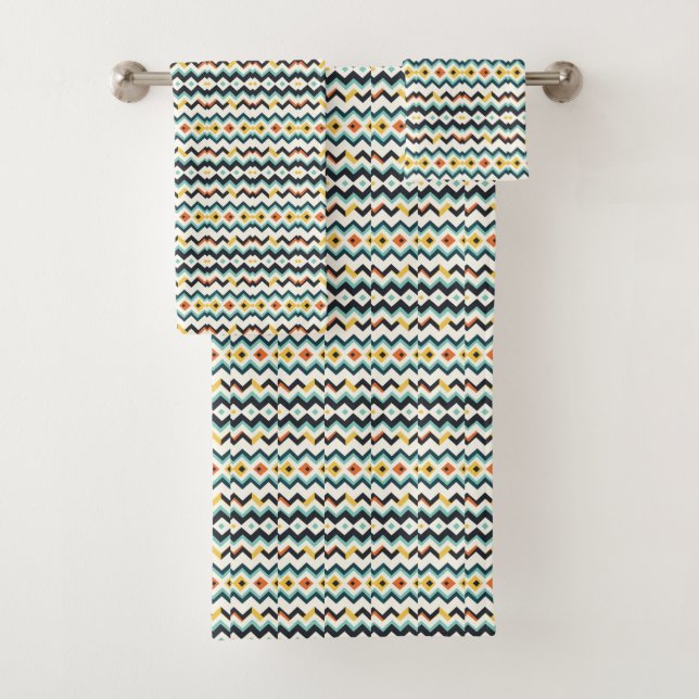 modernes Zickzack geometrisches Muster Badhandtuch Set (Insitu)