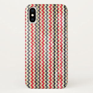 Modernes Zickzack Holzmuster iPhone X Hülle