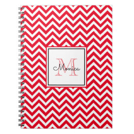 Modernes Zickzack Muster mit Monogram-Notebook Notizblock