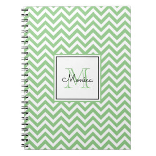Modernes Zickzack Muster mit Monogramm Notizblock