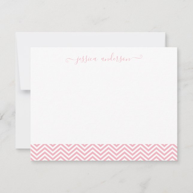 Modernes Zickzack Zigzag Girly Script Niedlich Blu Mitteilungskarte (Vorderseite)