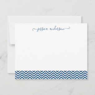 Modernes Zickzack Zigzag Girly Script Niedlich Nav Mitteilungskarte