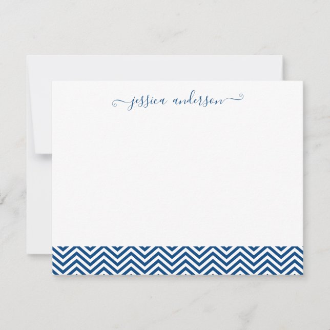 Modernes Zickzack Zigzag Girly Script Niedlich Nav Mitteilungskarte (Vorderseite)