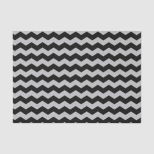 Modernes Zickzack Zigzag Schwarz und Grau Muster Seidenpapier