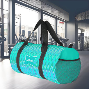 Modernes Zickzackmuster - Wellen in Türkis Duffle Bag
