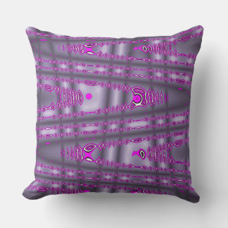 Modernes Zig Zag Lila rosa Kissen