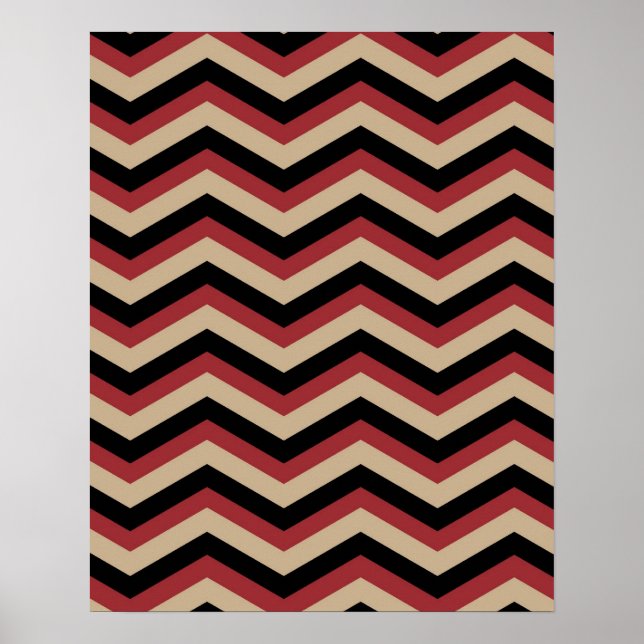 Modernes Zig Zag Muster Poster (Vorne)