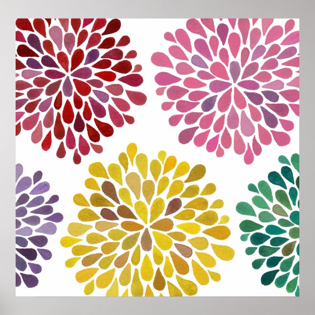 Modernes Zimmer Blume Blossom Splash Wall Poster (Vorne)