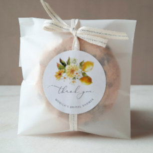 Modernes Zitronen-Brautparty Runder Aufkleber