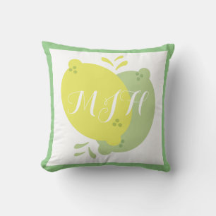 Modernes Zitronenbrot Türkis Kissen