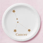 Modernes Zodiac-Schild-Goldkrebs | Element Wasser Pappteller<br><div class="desc">Modernes Zodiac-Schild-Goldkrebs | Element Wasser</div>
