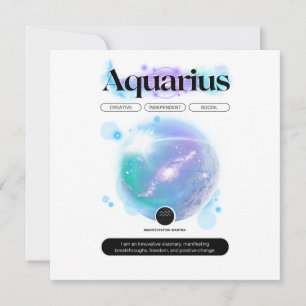 Modernes Zodiac Sign Aquarius Quote Air Element Einladung