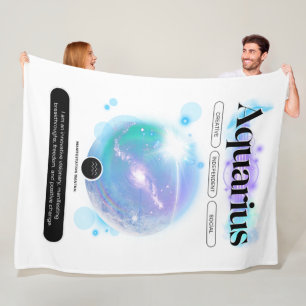 Modernes Zodiac Sign Aquarius Quote Air Element Fleecedecke