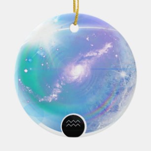 Modernes Zodiac Sign Aquarius Quote Air Element Keramik Ornament