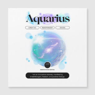 Modernes Zodiac Sign Aquarius Quote Air Element Magnetkarte