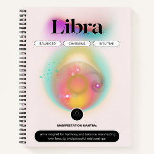 Modernes Zodiac Sign Libra Quote Air Element Notizbuch