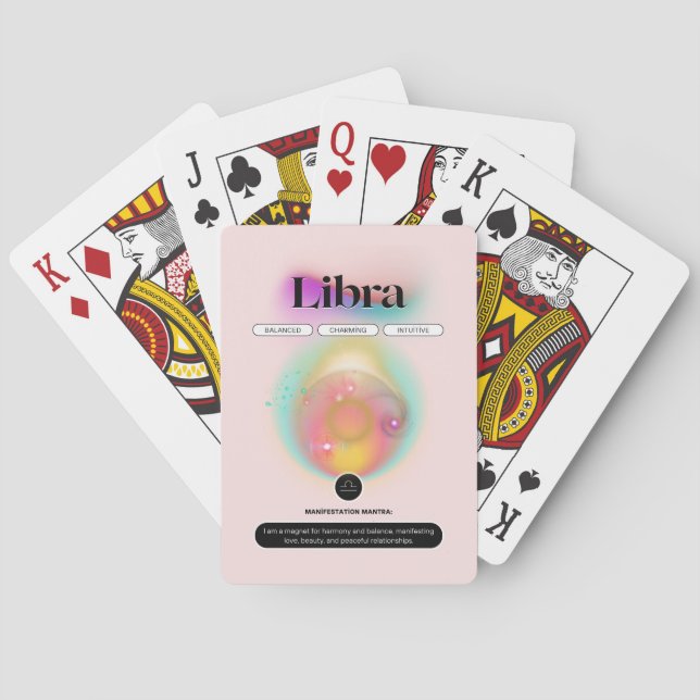 Modernes Zodiac Sign Libra Quote Air Element Spielkarten (Rückseite)