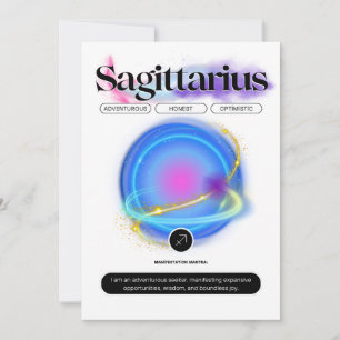 Modernes Zodiac Sign Sagittarier Kostenelement Feu Feiertagskarte