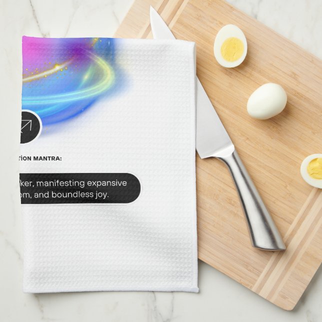 Modernes Zodiac Sign Sagittarier Kostenelement Feu Geschirrtuch (Viertel Falte)