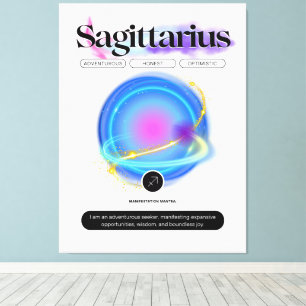Modernes Zodiac Sign Sagittarier Kostenelement Feu Leinwanddruck