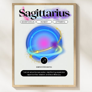 Modernes Zodiac Sign Sagittarier Kostenelement Feu Poster