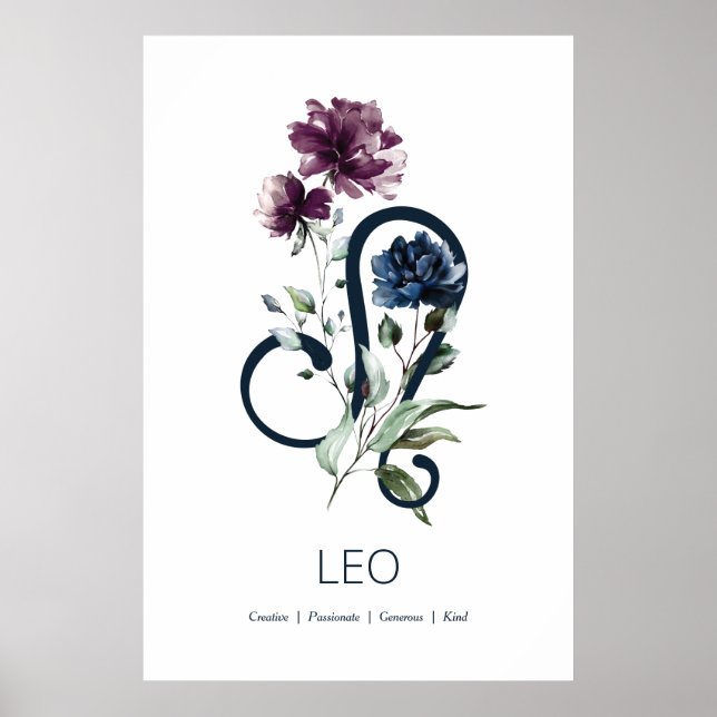 Modernes Zodiac Star Sign Leo Poster (Vorne)