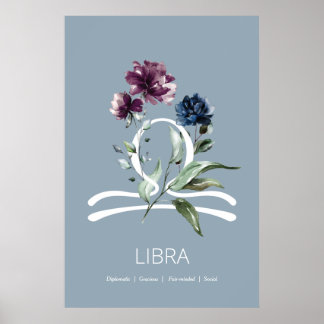 Modernes Zodiac Star Sign Libra Poster