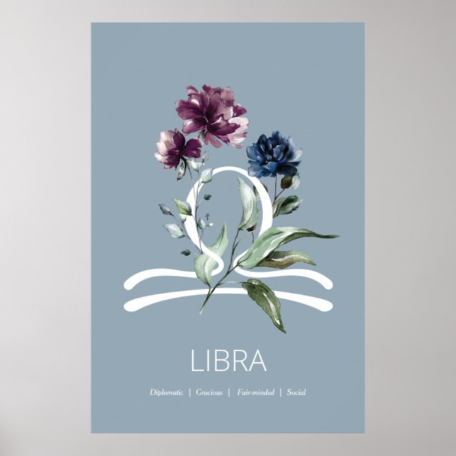Modernes Zodiac Star Sign Libra Poster (Vorne)