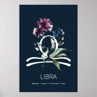Modernes Zodiac Star Sign Libra Poster