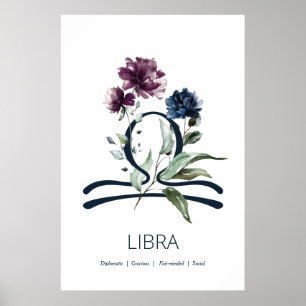 Modernes Zodiac Star Sign Libra Poster
