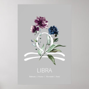 Modernes Zodiac Star Sign Libra Poster