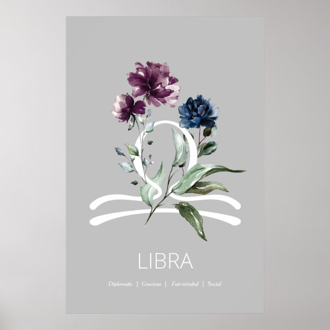 Modernes Zodiac Star Sign Libra Poster (Vorne)