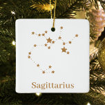 Modernes Zodiac-Zeichen Gold Sagittarier| Elementf Keramikornament<br><div class="desc">Modernes Zodiac-Zeichen Gold Sagittarier| Elementfeuer</div>