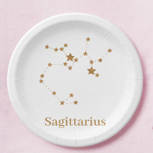 Modernes Zodiac-Zeichen Gold Sagittarier  Elementf Pappteller