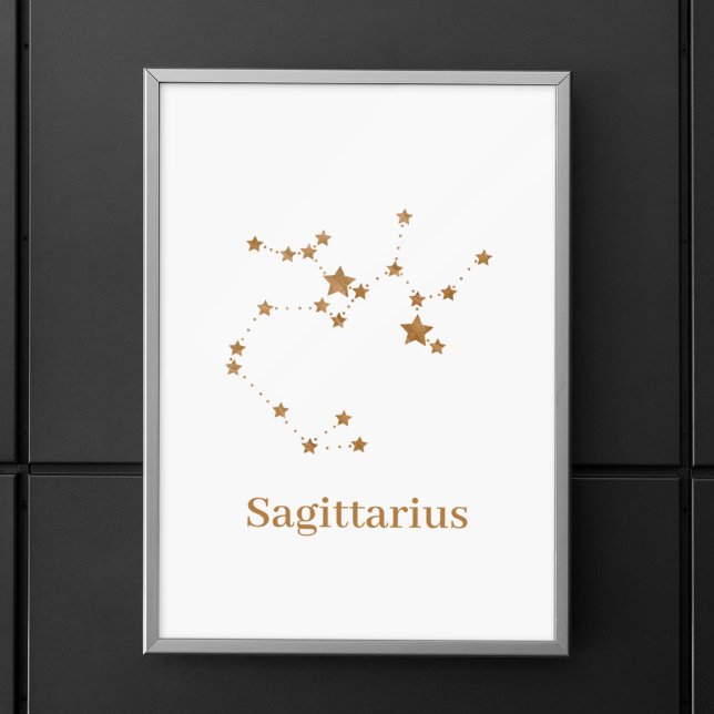 Modernes Zodiac-Zeichen Gold Sagittarier| Elementf Poster (Von Creator hochgeladen)