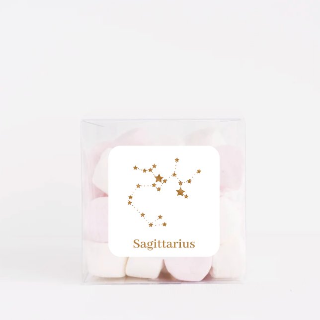 Modernes Zodiac-Zeichen Gold Sagittarier| Elementf Quadratischer Aufkleber (Von Creator hochgeladen)