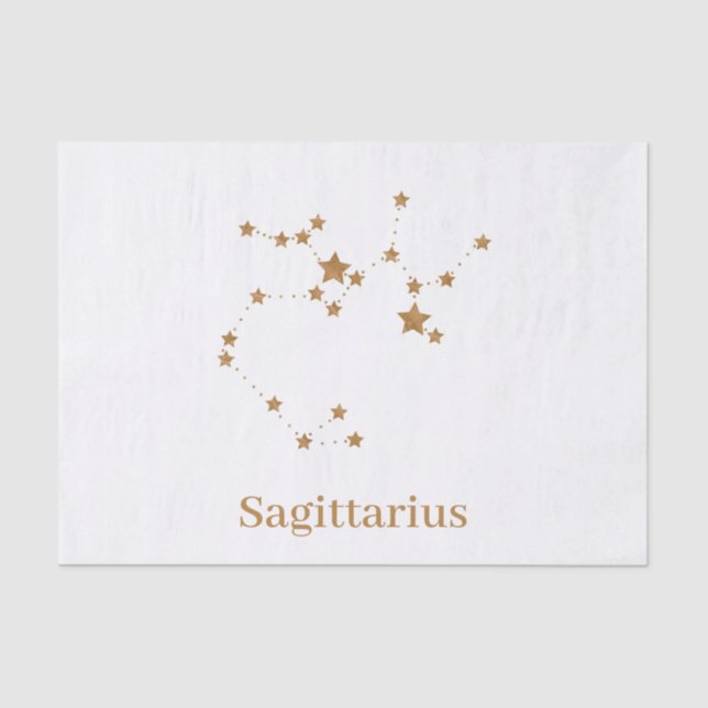 Modernes Zodiac-Zeichen Gold Sagittarier| Elementf Seidenpapier (Vorderseite)