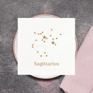 Modernes Zodiac-Zeichen Gold Sagittarier Elementf Serviette