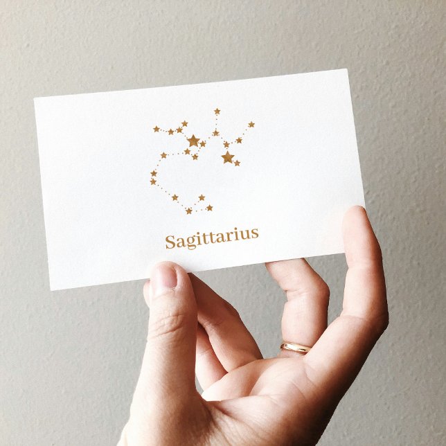 Modernes Zodiac-Zeichen Gold Sagittarier| Elementf Visitenkarte (Von Creator hochgeladen)