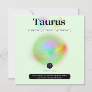 Modernes Zodiac-Zeichen Taurus Zitat-Erdelement Einladung