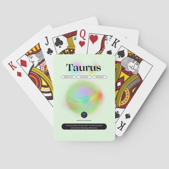 Modernes Zodiac-Zeichen Taurus Zitat-Erdelement Spielkarten (Rückseite)