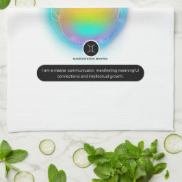 Modernes Zodiac-Zeichen-Zwillingsflugelement Geschirrtuch