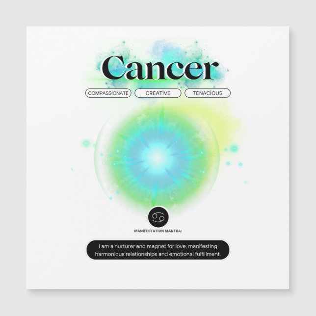 Modernes Zodiaka-Gebärdenziffer Wasserelement Magnetkarte (Vorderseite)